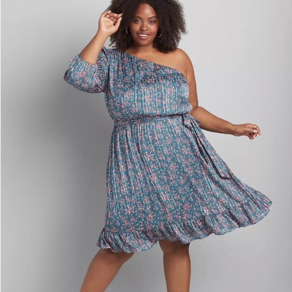 Lane Bryant one shoulder fit and flare